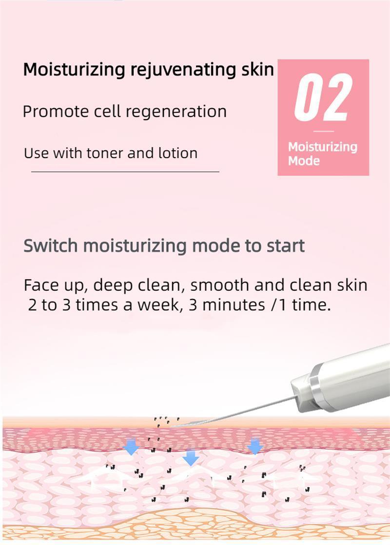 New ultrasonic peeling machine multifunctional facial blackhead peeling instrument into cleansing instrument pore cleaning instrument-White