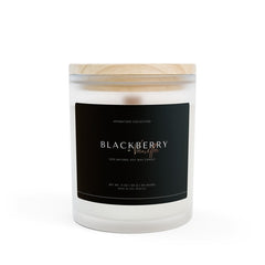 Blackberry Vanilla Frosted Glass Candle, Aromatherapy Candle, Natural