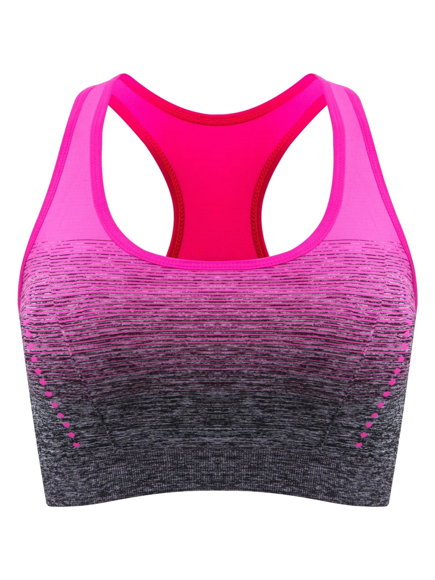 1pc/2pcs/3pcsMedium Support Two Tone Racer Back Sports Bra, Fitness Workout Running Yoga Bra