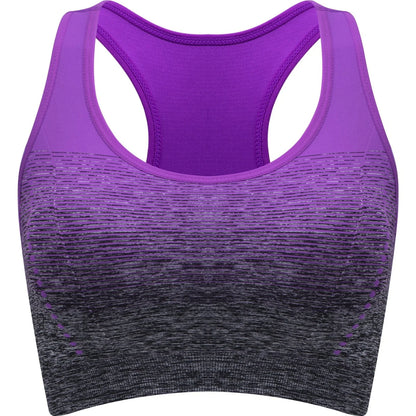 1pc/2pcs/3pcsMedium Support Two Tone Racer Back Sports Bra, Fitness Workout Running Yoga Bra