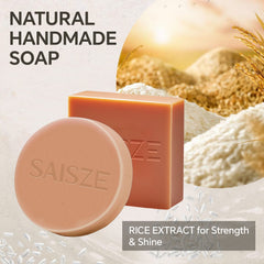 Natural Rice Water Protein Shampoo & Conditioner Soap Set for Hair