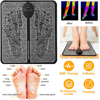 EMS Foot Massage Pad: Leg Muscle Pain Relief