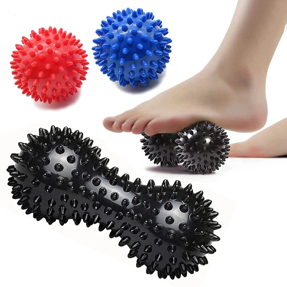 Hedgehog Massage Ball Spiky Peanut Ball Stress Reflexology Trigger Point Massage Balls for Arm Leg Back Feet Hand Muscle Massage