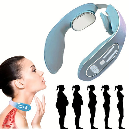 Neck Acupoint Lymphatic Massager, Electric Pulse Neck Massager, Intelligent Heated Neck Massager, Reducing Fat And Wrinkles, Promoting Blood Pressure Circulation, And Soothing Muscles