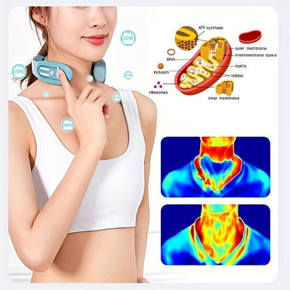 Neck Acupoint Lymphatic Massager, Electric Pulse Neck Massager, Intelligent Heated Neck Massager, Reducing Fat And Wrinkles, Promoting Blood Pressure Circulation, And Soothing Muscles