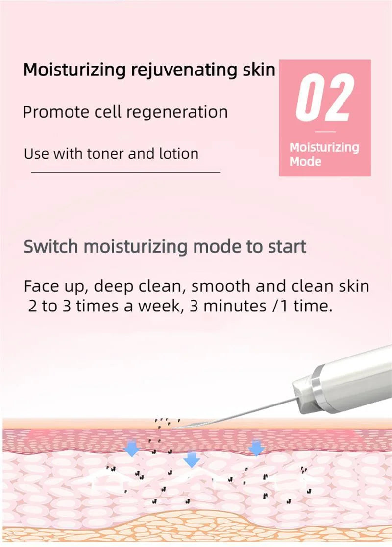 New ultrasonic peeling machine multifunctional facial blackhead peeling instrument into cleansing instrument pore cleaning instrument-Pink