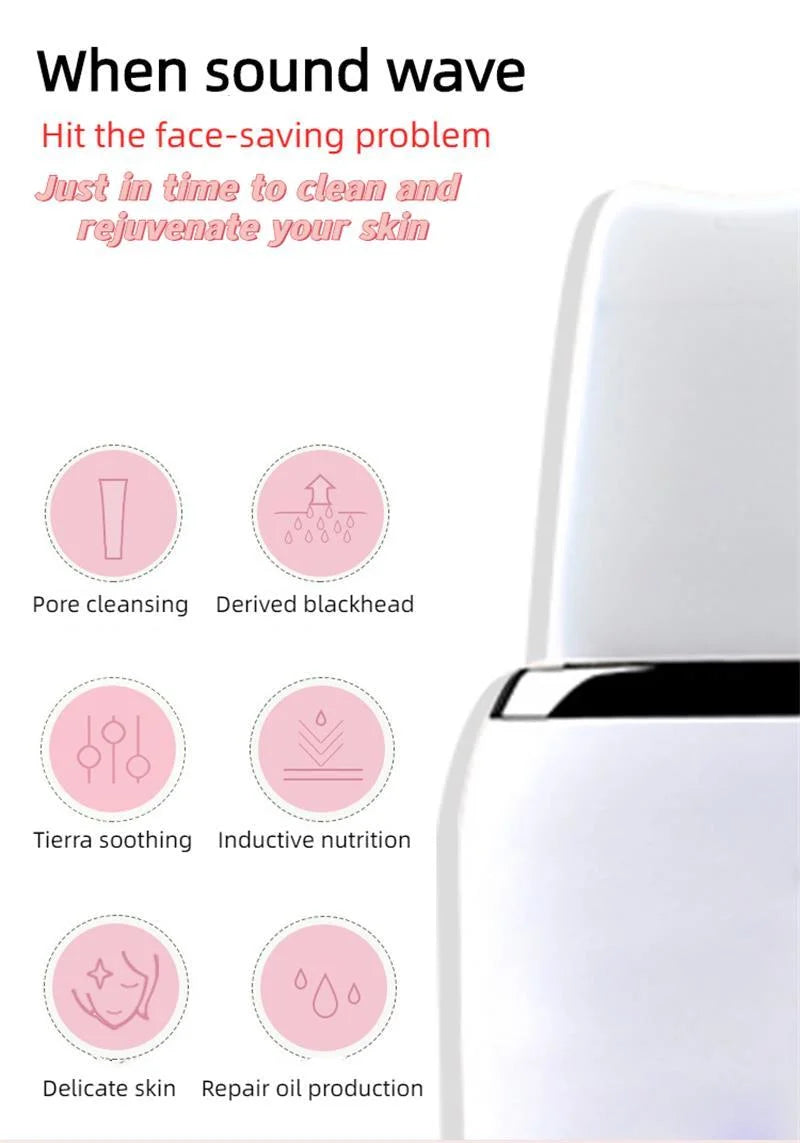 New ultrasonic peeling machine multifunctional facial blackhead peeling instrument into cleansing instrument pore cleaning instrument-Pink