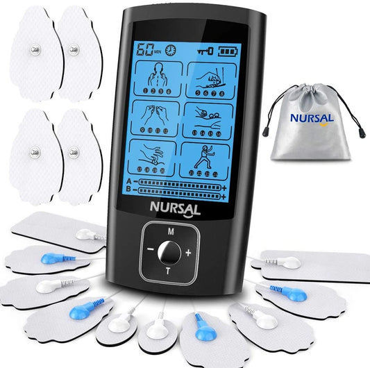 NURSAL Dual Channel EMS TENS Unit: Pain Relief & Muscle Stimulator