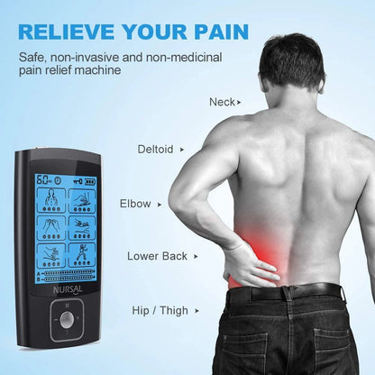 NURSAL Dual Channel EMS TENS Unit: Pain Relief & Muscle Stimulator