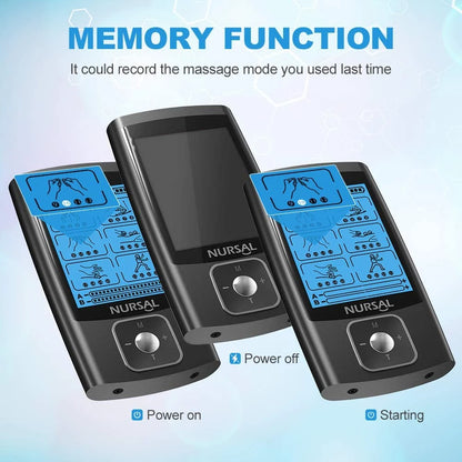 NURSAL Dual Channel EMS TENS Unit: Pain Relief & Muscle Stimulator