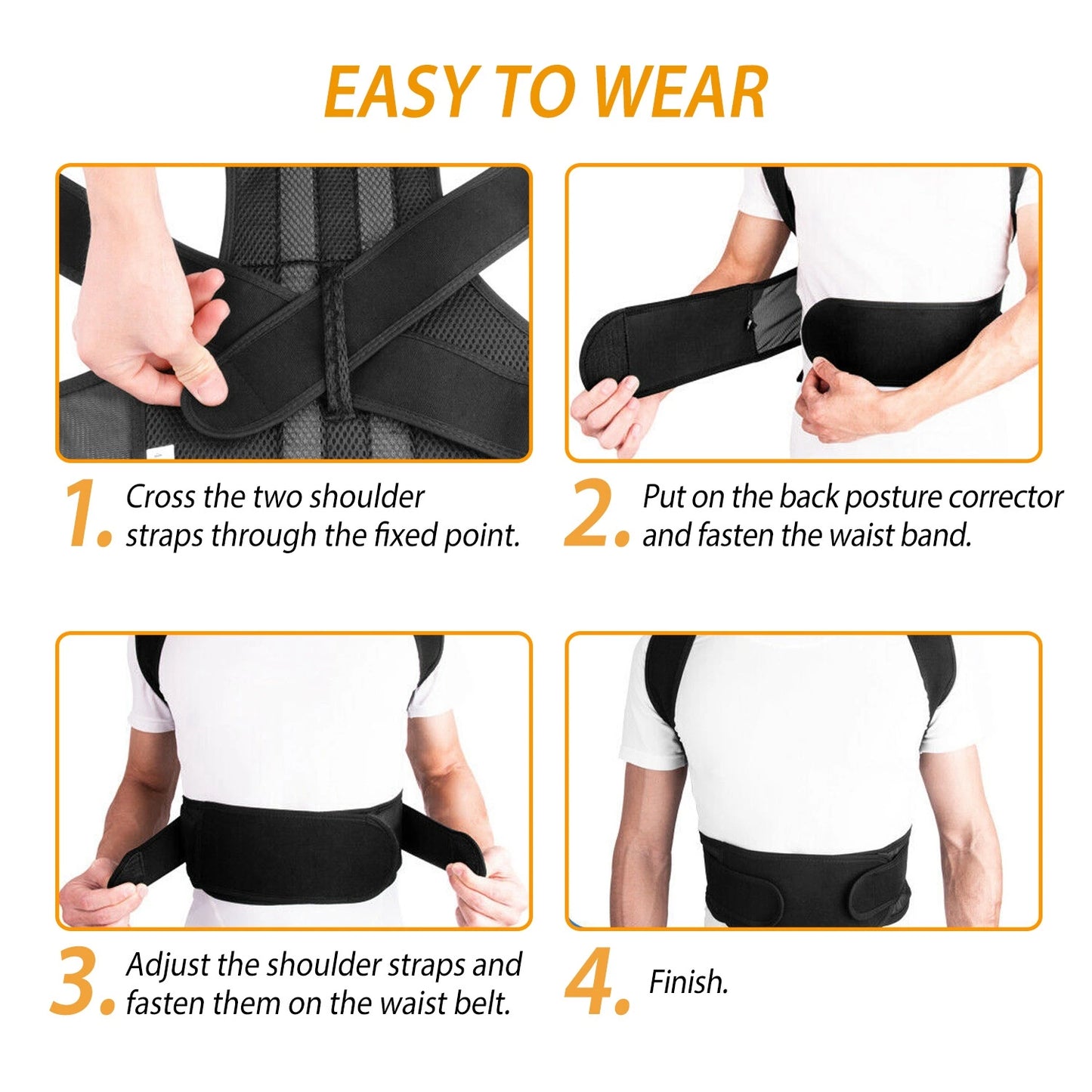 Unisex Back Posture Corrector Lumbar Upper Back Clavicle Shoulder Brace Belt