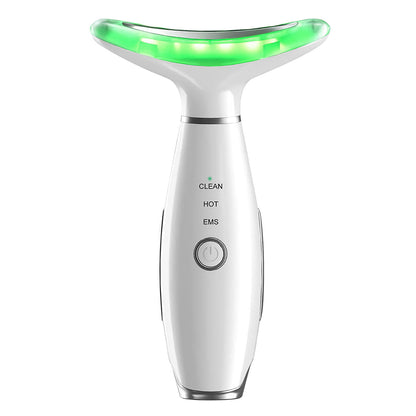 Anti Wrinkles Face Neck Massager Double Chin Reducer Face Neck Beauty Device Skin Care Tools with 3 Modes LED Vibration Heat EMS for Skin Care Tightening Lifting Smooth