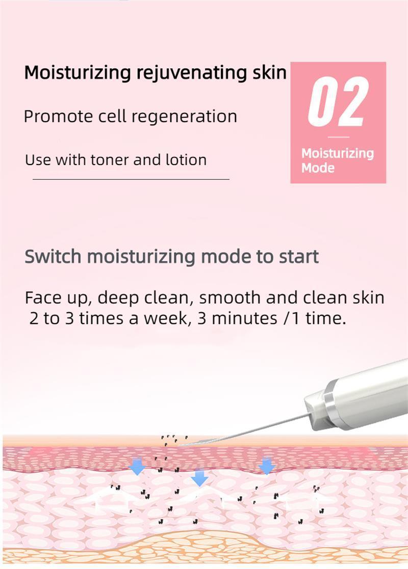 New ultrasonic peeling machine multifunctional facial blackhead peeling instrument into cleansing instrument pore cleaning instrument-White