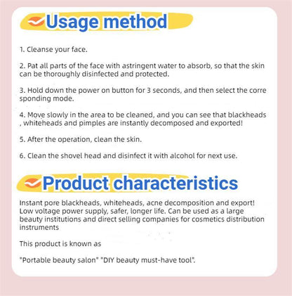 New ultrasonic peeling machine multifunctional facial blackhead peeling instrument into cleansing instrument pore cleaning instrument-White