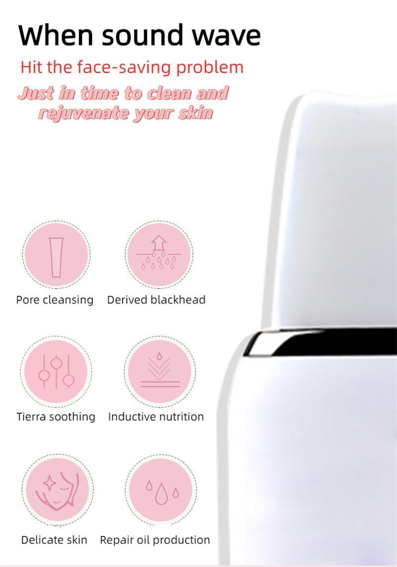 New ultrasonic peeling machine multifunctional facial blackhead peeling instrument into cleansing instrument pore cleaning instrument-White