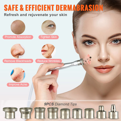 VEVOR Diamond Microdermabrasion Machine 3 in 1 Facial Beauty Equipment for Salon