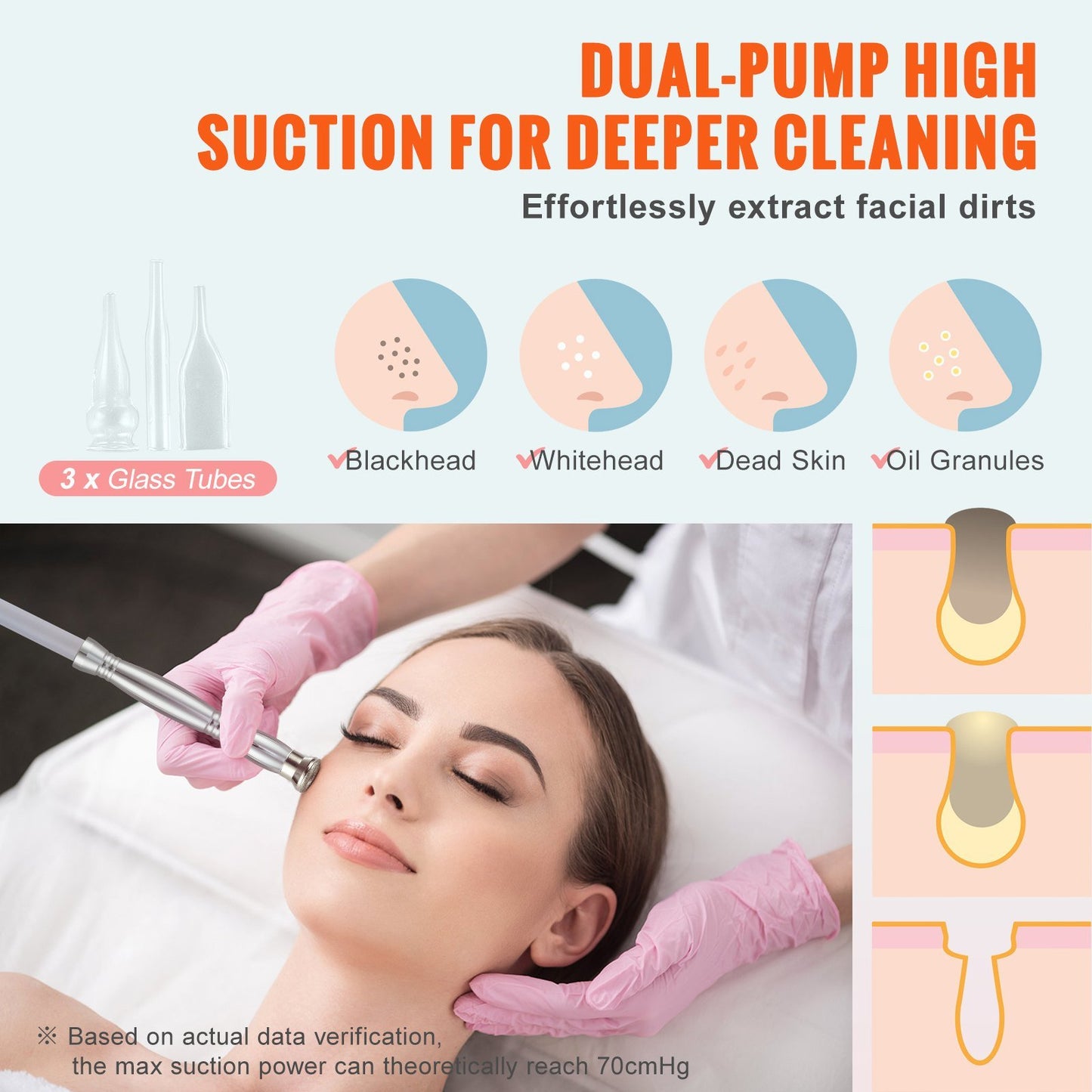 VEVOR Diamond Microdermabrasion Machine 3 in 1 Facial Beauty Equipment for Salon